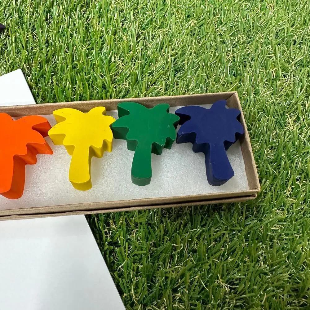 2/$30 Palm Tree Crayons (6), Kids Boys Girls, Tropical Hawaiian Beach B-day Gift